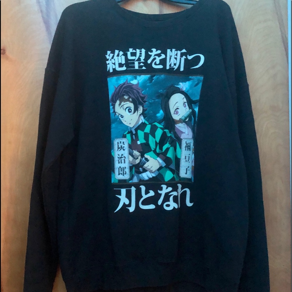 Demon Slayer Anime Black XL Adult Sweatshirt